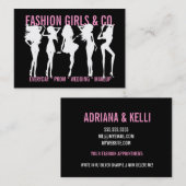 311 Chic Mode Girls Silhouettes Black Pink Visitekaartje (Voorkant / Achterkant)