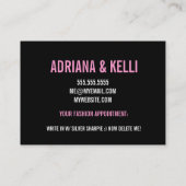 311 Chic Mode Girls Silhouettes Black Pink Visitekaartje (Achterkant)