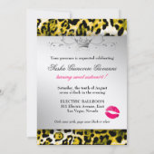 311 Chic Yellow Leopard Bow Metallic Silve Kaart (Achterkant)
