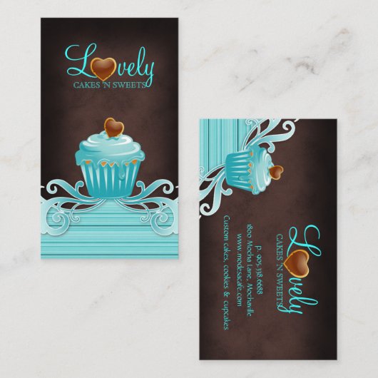 311 Chocoladekoekblauw van bakkerij, bruin Visitekaartje (Voorkant / Achterkant)