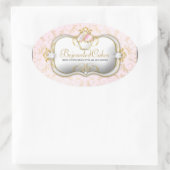 311-Ciao Bella Bejeweled Cakes | Roze achtergrond Ovale Sticker (Tas)