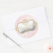 311 Ciao Bella Bejeweled Cakes | Roze achtergrond Ronde Sticker (Envelop)