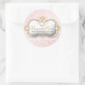 311 Ciao Bella Bejeweled Cakes | Roze achtergrond Ronde Sticker (Tas)
