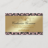 311 Ciao Bella Charcoal Peach Damask Visitekaartje (Achterkant)