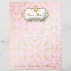 311-Ciao Bella Golden Divine Letterhead Gepersonaliseerd Briefhoofd