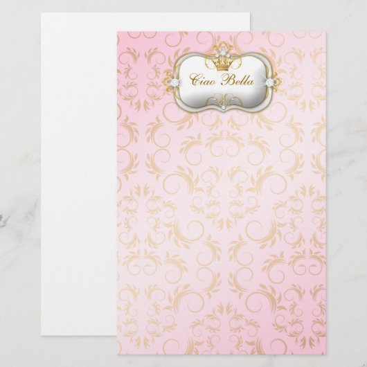 311 Ciao Bella Golden Divine Pink Briefpapier (Voorkant / Achterkant)