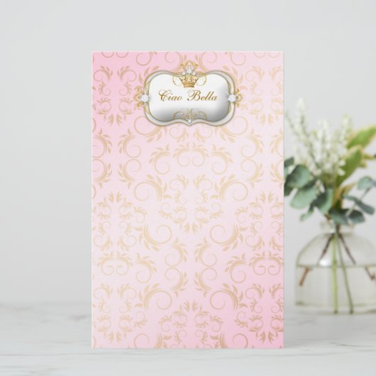 311 Ciao Bella Golden Divine Pink Briefpapier (Staand voorkant)