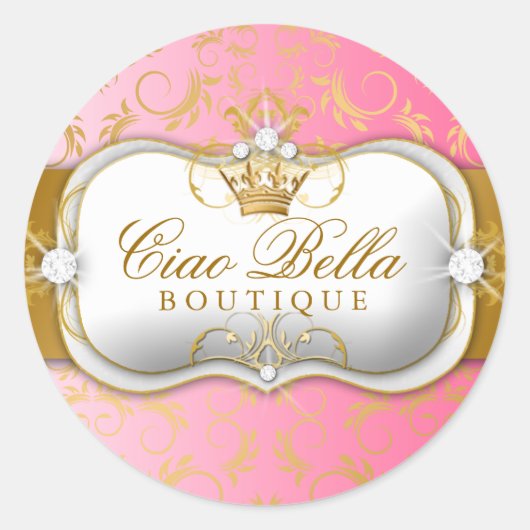 311 Ciao Bella Golden Divine Pink Fade Ronde Sticker (Voorkant)