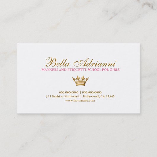 311 Ciao Bella Golden Divine Pink Visitekaartje (Achterkant)