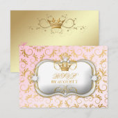 311 Ciao Bella Golden Divine Roze Baby Shower RSVP Kaartje (Voorkant / Achterkant)