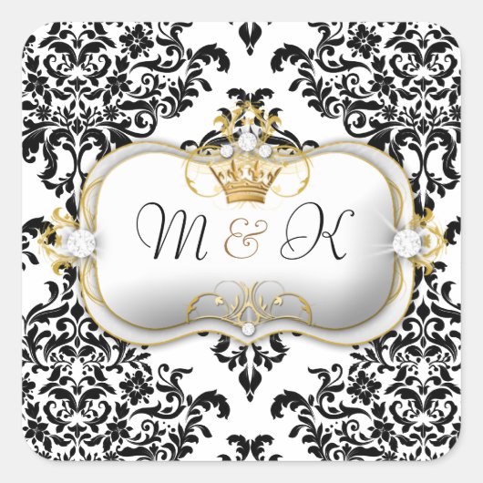 311 Ciao Bella & Lovey Dovey Damask Vierkante Sticker (Voorkant)