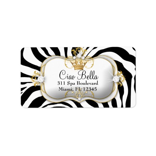 311 Ciao Bella Zebra Strepen Etiket (Voorkant)