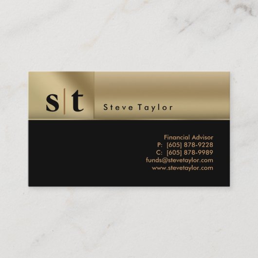 311 Classy Professional Black & Gold Visitekaartje (Voorkant)