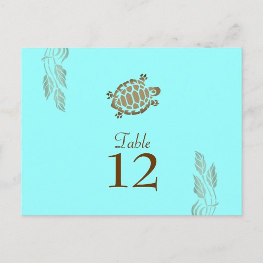 311-Coastal Seaturtle Turquoise Tafelnummers (Voorkant)