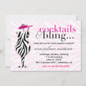 311 Cocktails & bling-Zebra Kaart (Voorkant)