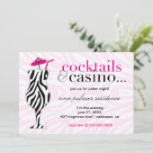311 Cocktails en casino-Zebra Kaart (Staand voorkant)