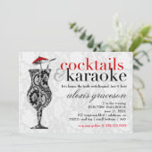 311 Cocktails & Karaoke Lace Uitnodiging (Staand voorkant)