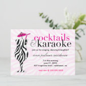 311 Cocktails & Karaoke-Zebra Kaart (Staand voorkant)
