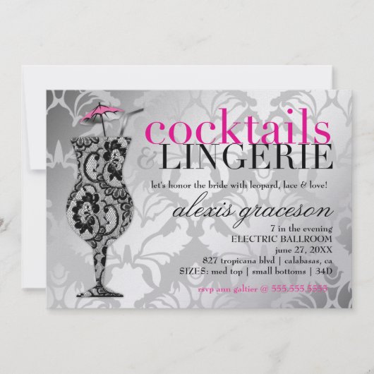 311 Cocktails & Lingerie Metallic Kaart (Voorkant)
