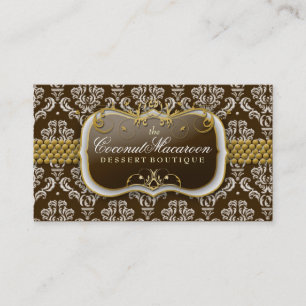 311-Coconut Macaroon Damask Visitekaartje