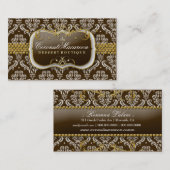 311-Coconut Macaroon Damask Visitekaartje (Voorkant / Achterkant)