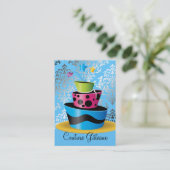 311 Couture Gâteaux Multi Blue Premium-parelpapier Visitekaartje (Staand voorkant)