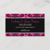 311 Cream Puff & Love Black Hot Pink Damask Visitekaartje (Achterkant)