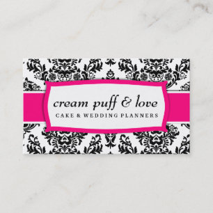 311 Cream Puff & Love Strawberry Damask Visitekaartje