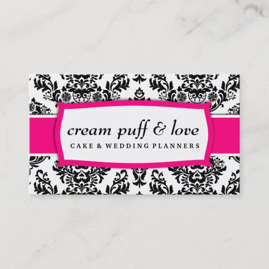 311 Cream Puff & Love Strawberry Damask Visitekaartje (Voorkant)