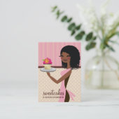311 Cupcake Cutie African American Pink Visitekaartje (Staand voorkant)