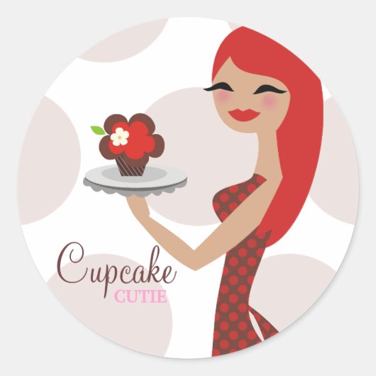 311 Cupcake Cutie Bakkerij Ronde Sticker (Voorkant)