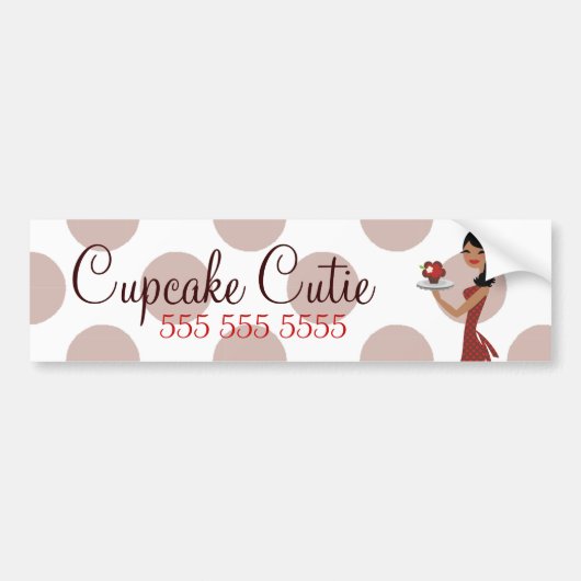 311 Cupcake Cutie Ethnic Red Bumpersticker (Voorkant)