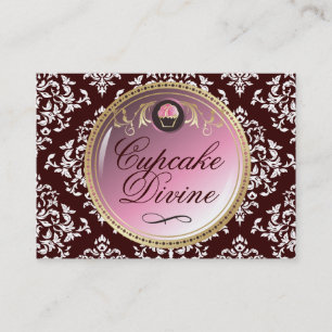 311-Cupcake Divine Damask Visitekaartje
