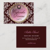 311-Cupcake Divine Damask Visitekaartje (Voorkant / Achterkant)