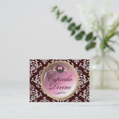 311-Cupcake Divine Damask Visitekaartje (Staand voorkant)