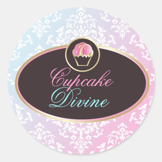 311 Cupcake Divine Dreamy Damask Sticker (Voorkant)