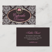 311-Cupcake Divine Solid Damask Visitekaartje (Voorkant / Achterkant)