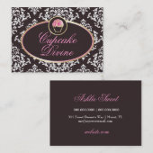 311-Cupcake Divine Solid Damask Visitekaartje (Voorkant / Achterkant)