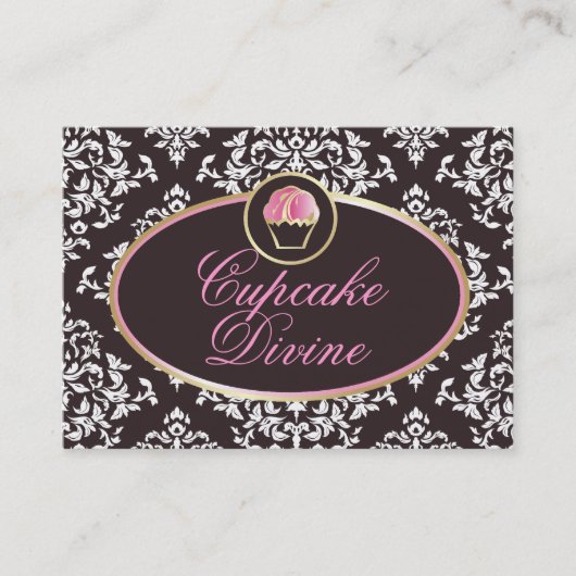 311-Cupcake Divine Solid Damask Visitekaartje (Voorkant)