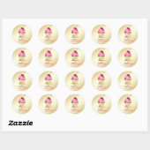 311-Cupcake Paradise Monogram Ronde Sticker (Vel)