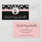 311 Cupcake Visitekaartje Floral Damask Baby roze (Voorkant / Achterkant)