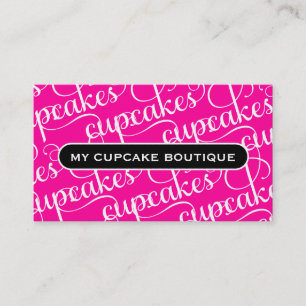 311 Cupcakes Hot Pink & Black Visitekaartje