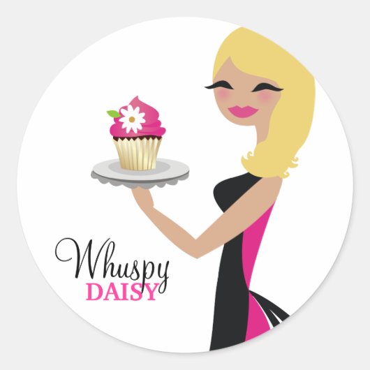 311 Daisy Cupcake Cutie | Golvend blond Ronde Sticker (Voorkant)