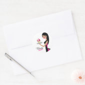 311-Daisy Cupcake Cutie | Rechte brunette Ronde Sticker (Envelop)