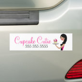 311 Daisy Cupcake Cutie Wavy Brunette Bumpersticker (Op auto)
