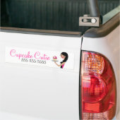 311 Daisy Cupcake Cutie Wavy Brunette Bumpersticker (Op Truck)