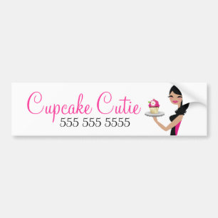 311 Daisy Cupcake Cutie Wavy Brunette Bumpersticker