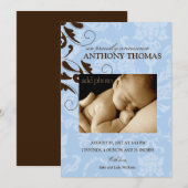 311-Damask Baby Boy Aankondiging (Voorkant / Achterkant)