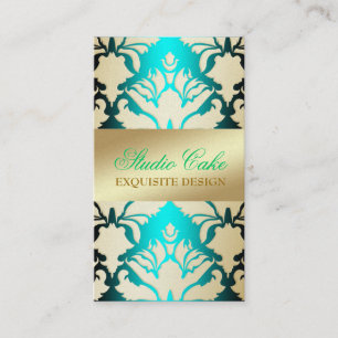 311 Damask Shimmer Aqua Sass Visitekaartje