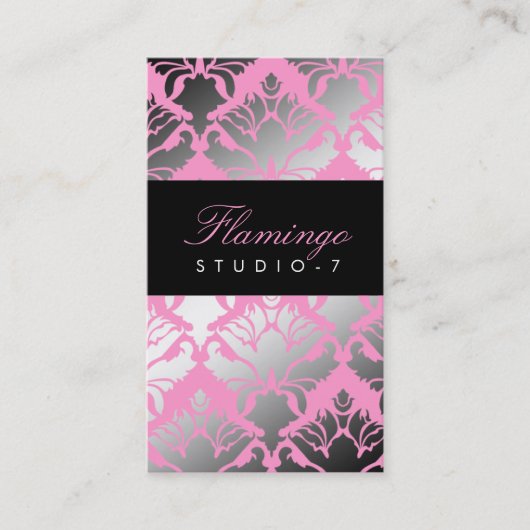 311 Damask Shimmer Flamingo Visitekaartje (Voorkant)